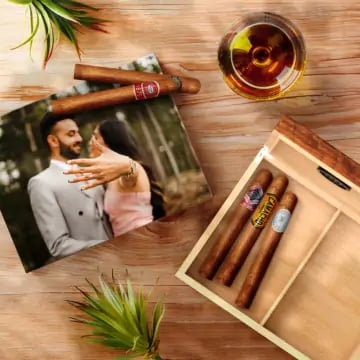 Custom Wood Grain Humidor with Full-Color Photo