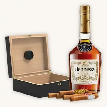Hennessy & Cigar Humidor Gift Set