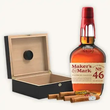 Maker's Mark 46 Bourbon Photo Humidor, Whisky & Cigar Gift Set