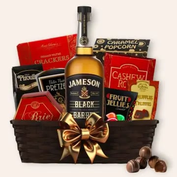 Jameson Black Barrel Irish Whiskey Gift Basket