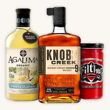 knob creek Kentucky bourbon whiskey sour mix with filthy cherry