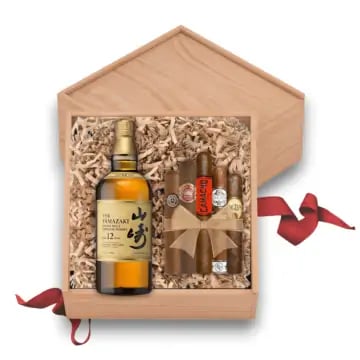Yamazaki 12 Year Japanese Whisky Gift Set with Cigars