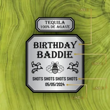 Personalized Patron Silver Tequila Custom Label Bottle