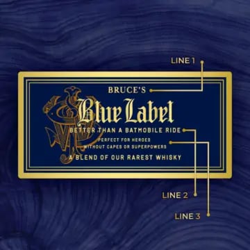 Personalized Johnnie Walker Blue Label Scotch Whisky Custom Label Bottle
