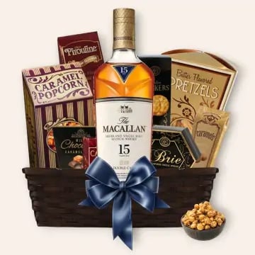Macallan 15 Year Scotch Whisky Gift Basket