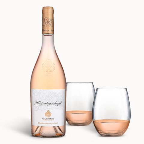 Whispering Angel Rose Gift Set with Glasses