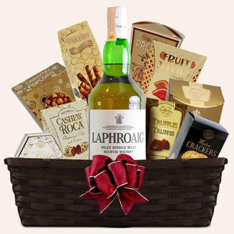Laphroaig 10 Year Scotch Whisky Gift Basket