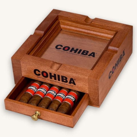 Cohiba Wood Ashtray with Cigars