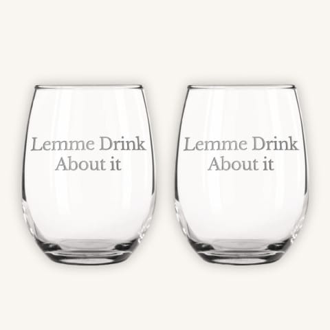 Engraved Stemless Wine Glasses (Set of 2)