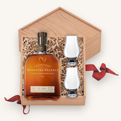 Woodford Reserve Bourbon Whiskey Gift Set with Glencairn Glasses