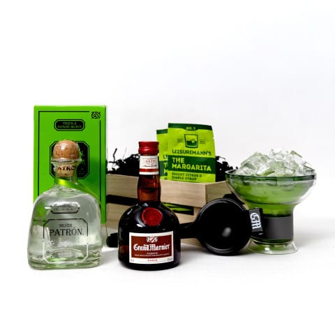 Filthy Margarita mix with patron tequila and cactus margarita glass cocktail gift set