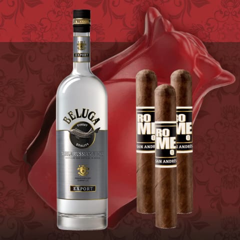 Beluga Noble Vodka with Bro-Rose & Cigar Set