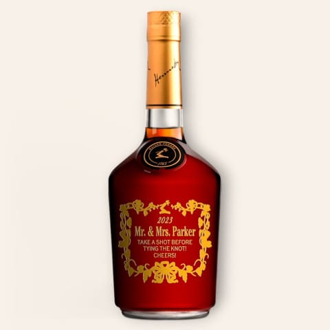Custom Hennessy Etched Cognac Bottle