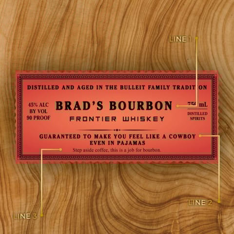 Personalized Bulleit Bourbon Kentucky Whiskey Custom Label Bottle