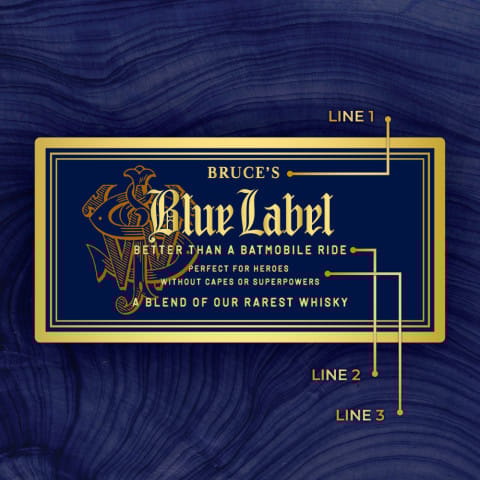 Personalized Johnnie Walker Blue Label Scotch Whisky Custom Label Bottle