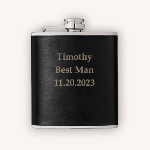 Engraved black flask