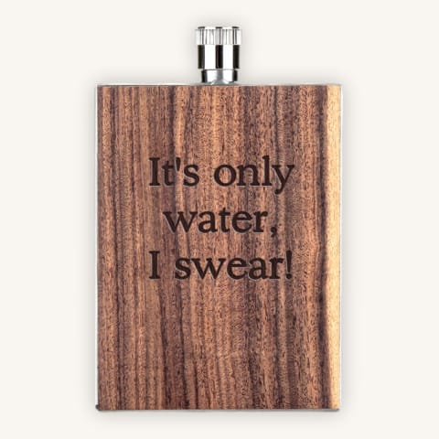 Garrick' Exotic Wooden Engraved Flask