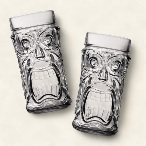 Tiki Tropical Rum Glasses (Set of 2)