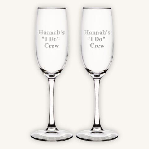 Engraved Champagne Flute Glasses (Set of 2)