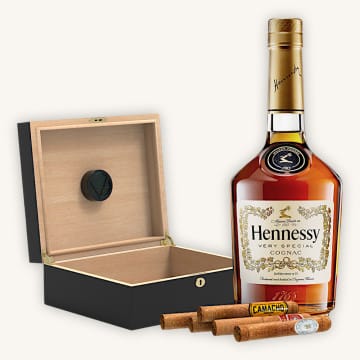 Hennessy & Cigar Humidor Gift Set