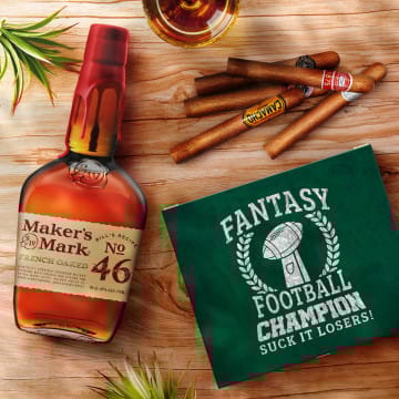 Maker's Mark 46 Bourbon Photo Humidor, Whisky & Cigar Gift Set