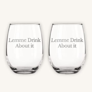 Engraved Stemless Wine Glasses (Set of 2)