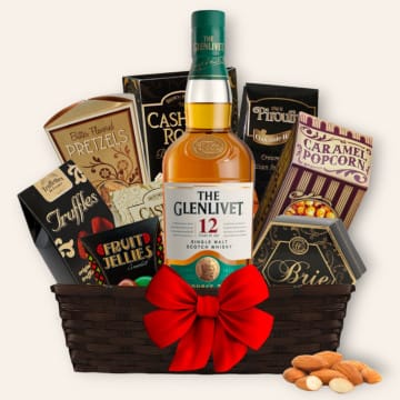 Glenlivet 12 Year Scotch Whisky Gift Basket