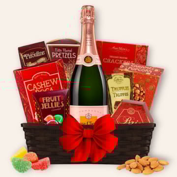 Veuve Clicquot Rose Champagne Gift Basket