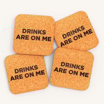 Engraved Square Cork Coasters (Set of 4)