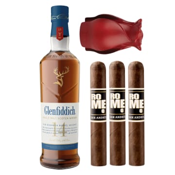Glenfiddich 14 Year with Bro-Rose & Cigar Set
