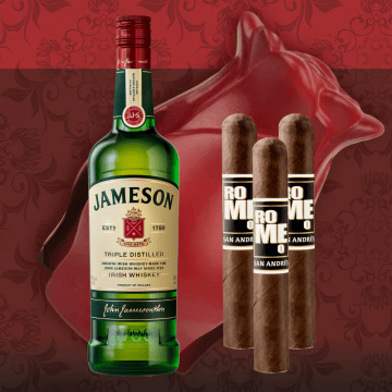 Jameson Irish Whiskey with Bro-Rose & Cigar Set