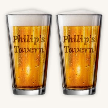 Engraved Beer Pint Glasses (Set of 2)