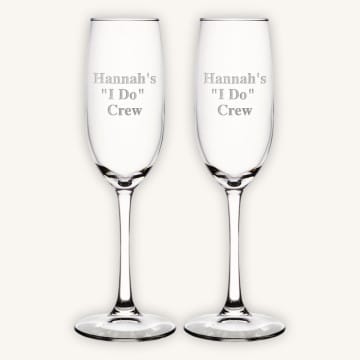 Engraved Champagne Flute Glasses (Set of 2)