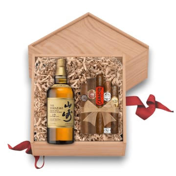 Yamazaki 12 Year Japanese Whisky Gift Set with Cigars