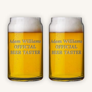 Engraved Beer Can Glass (Set of 2)