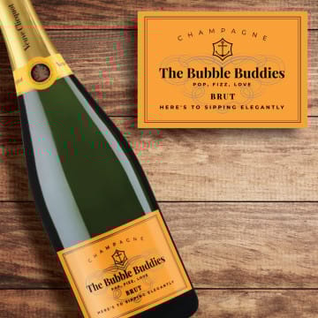 Personalized Veuve Clicquot Yellow Label Champagne Custom Label Bottle