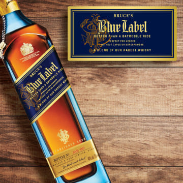 Personalized Johnnie Walker Blue Label Scotch Whisky Custom Label Bottle