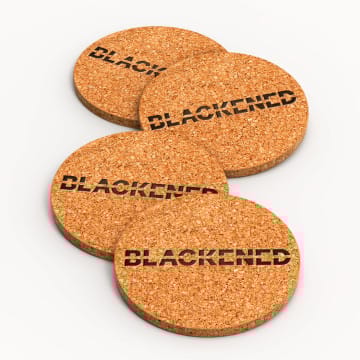 Blackened Cork Coasters (Set of 4)