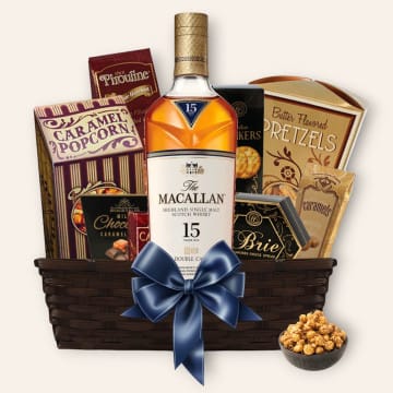 Macallan 15 Year Scotch Whisky Gift Basket
