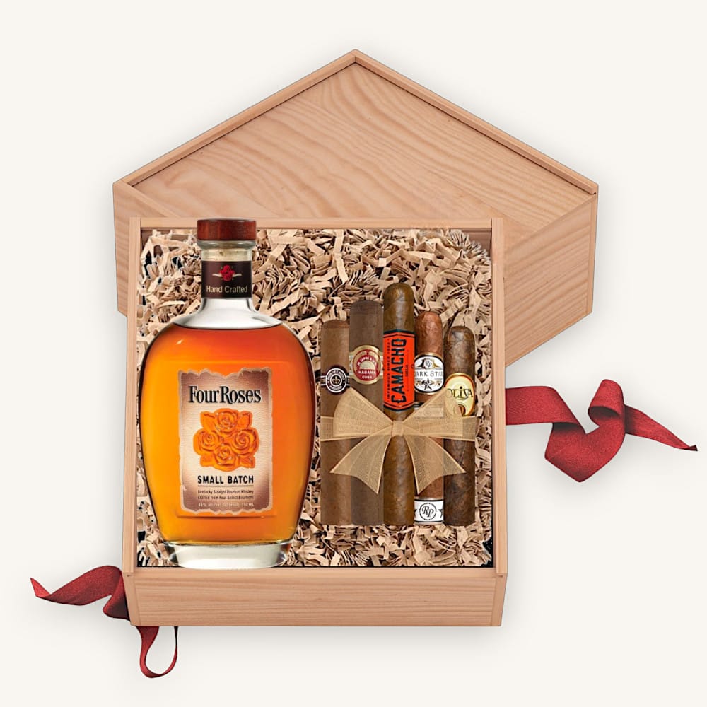 Four Roses Small Batch Kentucky Bourbon Gift Set with Cigars