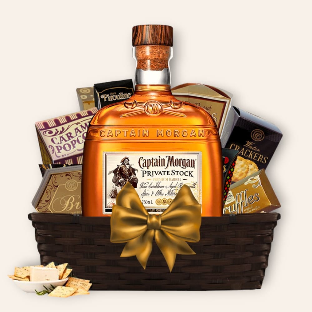 Send Captain Morgan Private Stock Rum Gift Basket Online