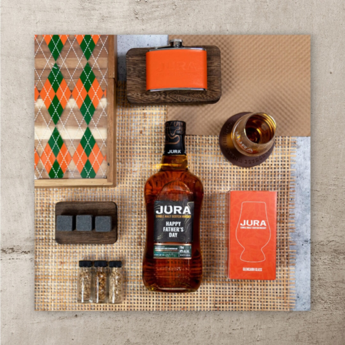 Father's Day Scotch Gift Set – Personalized Jura Whisky, Flask
