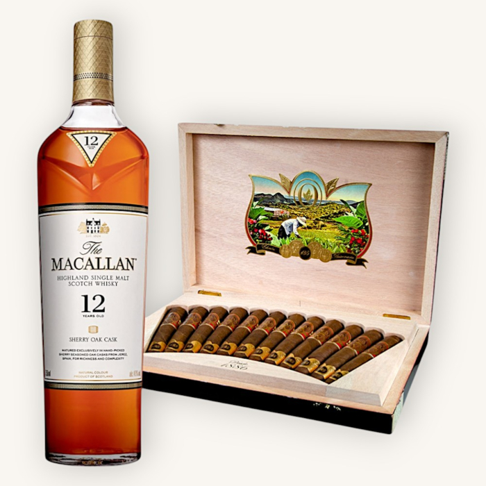 The Macallan 12 Year Old & Ao ウイスキーセット Share a Macallan 12 Year Sherry Oak & Oliva 135th Anniversary