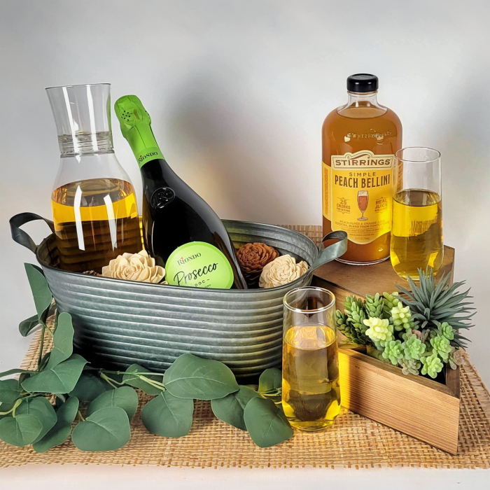 Send a Peach Bellini Prosecco Gift Set | Custom Cocktail Kit