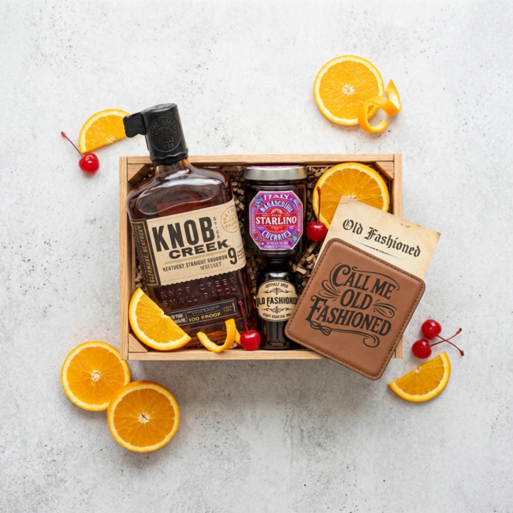 Knob Creek Old Fashioned Whiskey Gift Crate with Mix