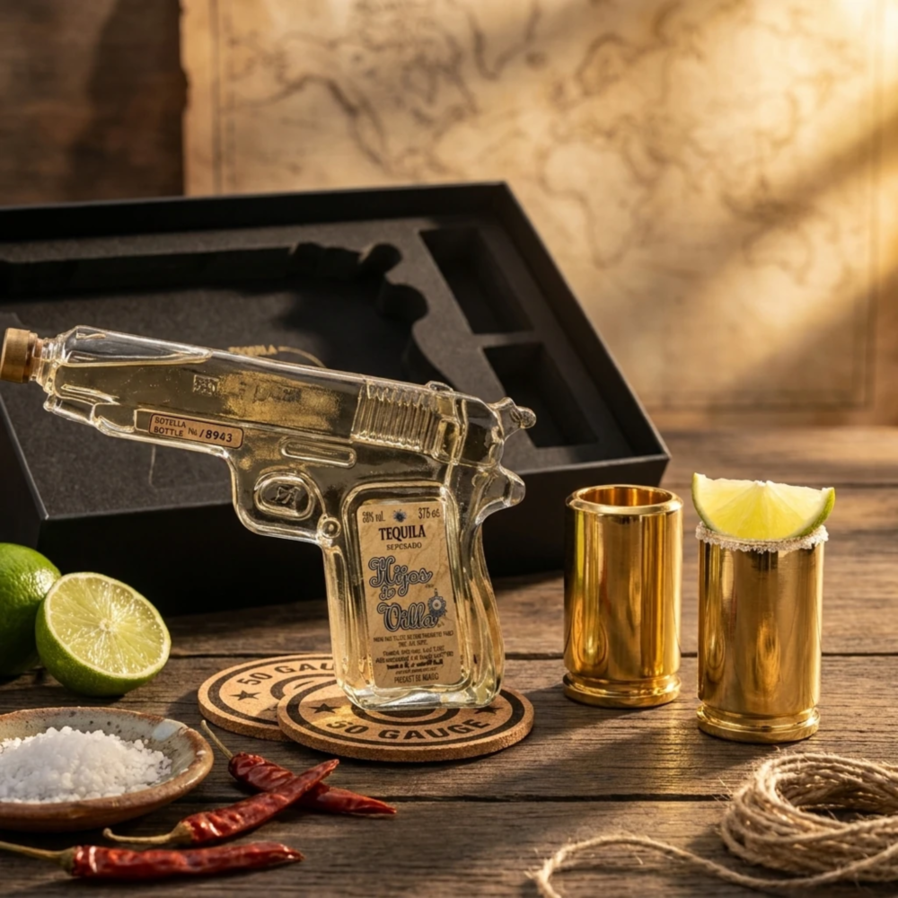 Hijos de Villa Reposado Pistol Tequila Bottle Gift Set
