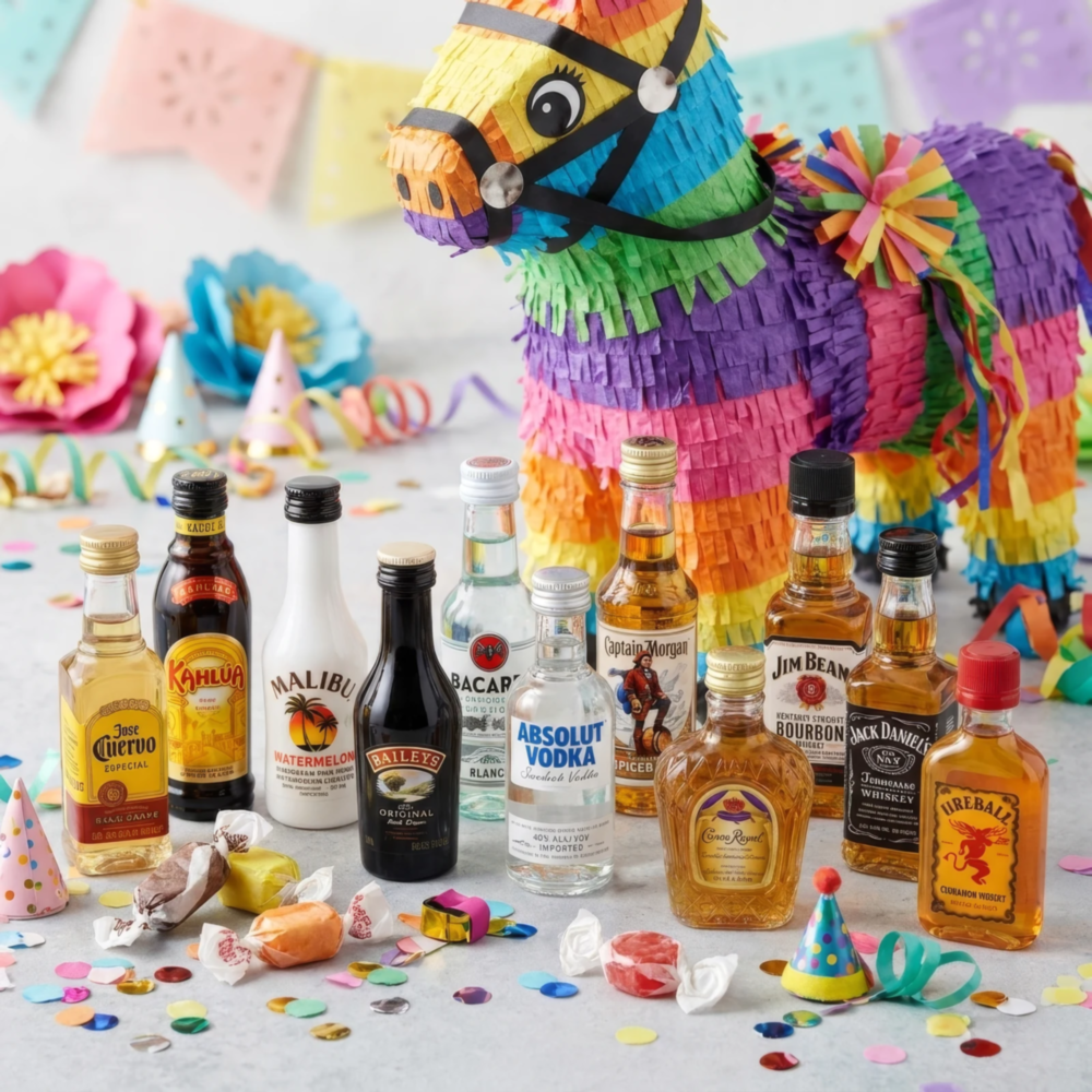 Lets Get Smashed Alcohol Pinata for Adults with Mini Liquor Bottles