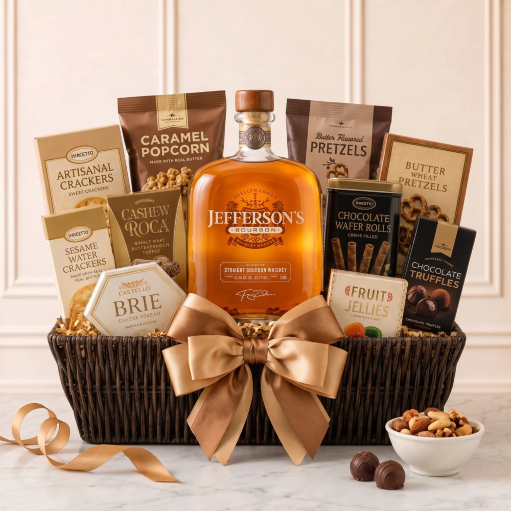 Jefferson's Very Small Batch Bourbon Gourmet Gift Basket