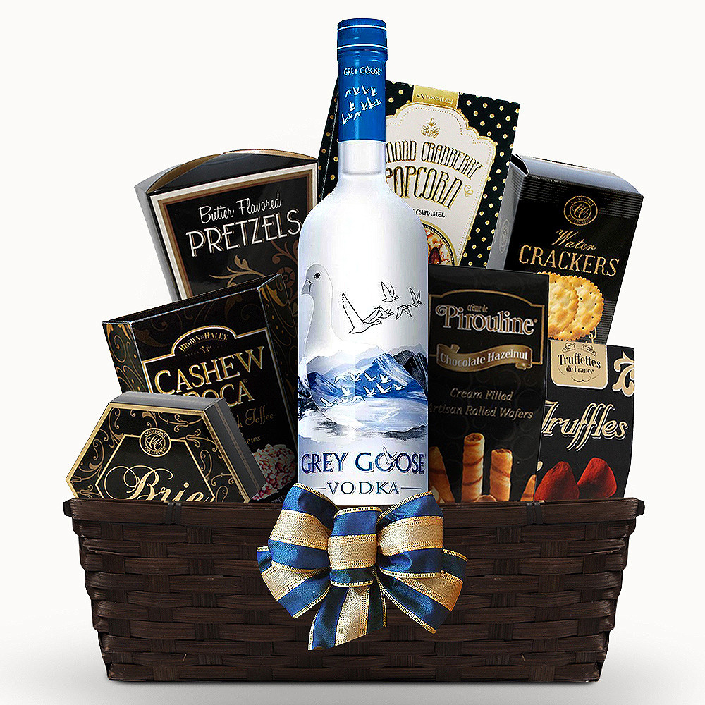 Send Grey Goose Original Vodka Gift Basket Online!
