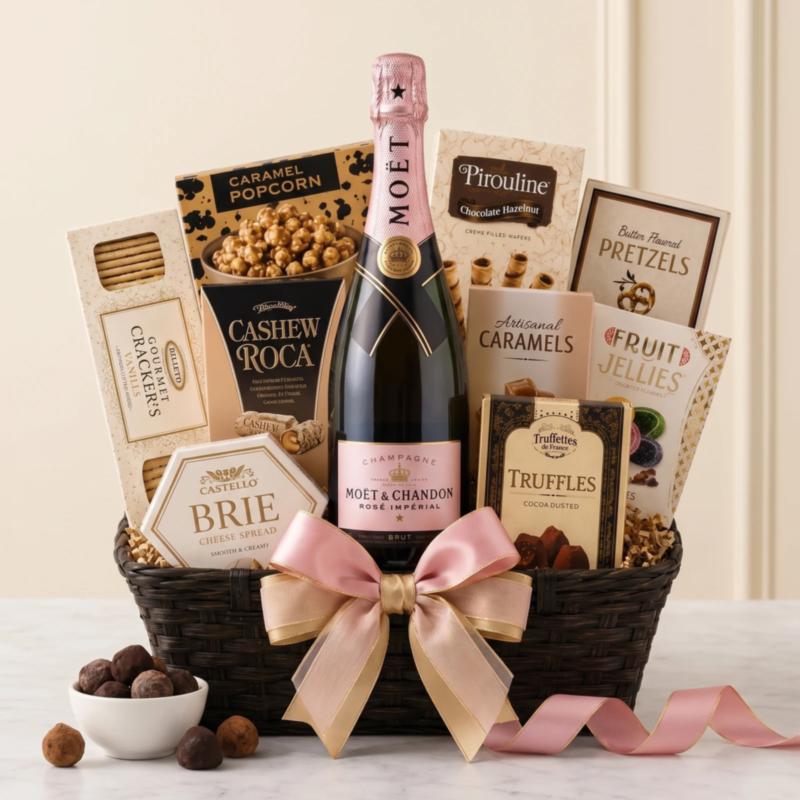 Moet Rose Basket